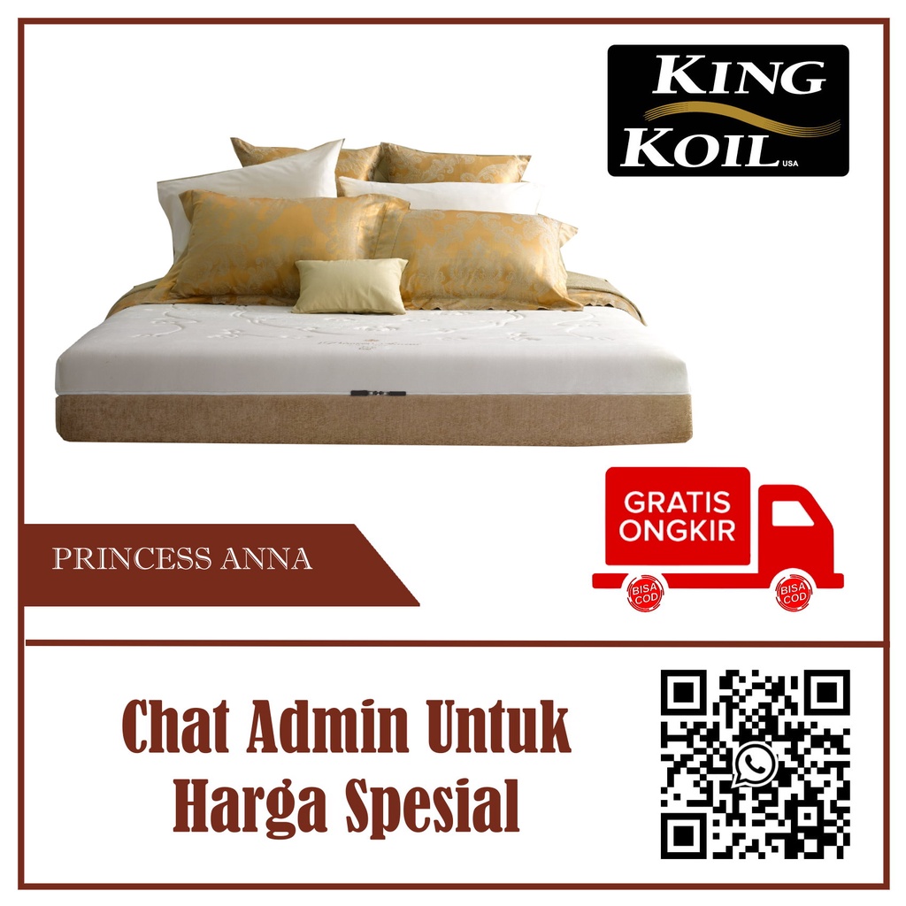 Springbed Matras Kasur Kingkoil Princess Anna Full Latex