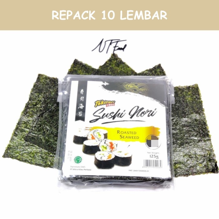 

PROMO Tokinori Nori Sushi Nori Roasted Seaweed - Lembaran Harga Grosir - 10 Lembar