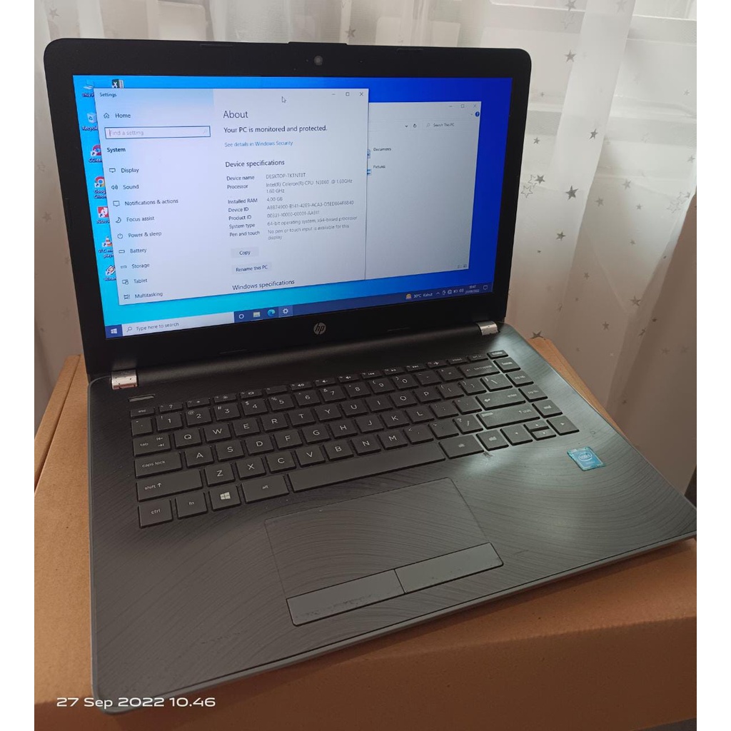 Laptop HP Celeron N3060 Ram 4gb Siap Pakai