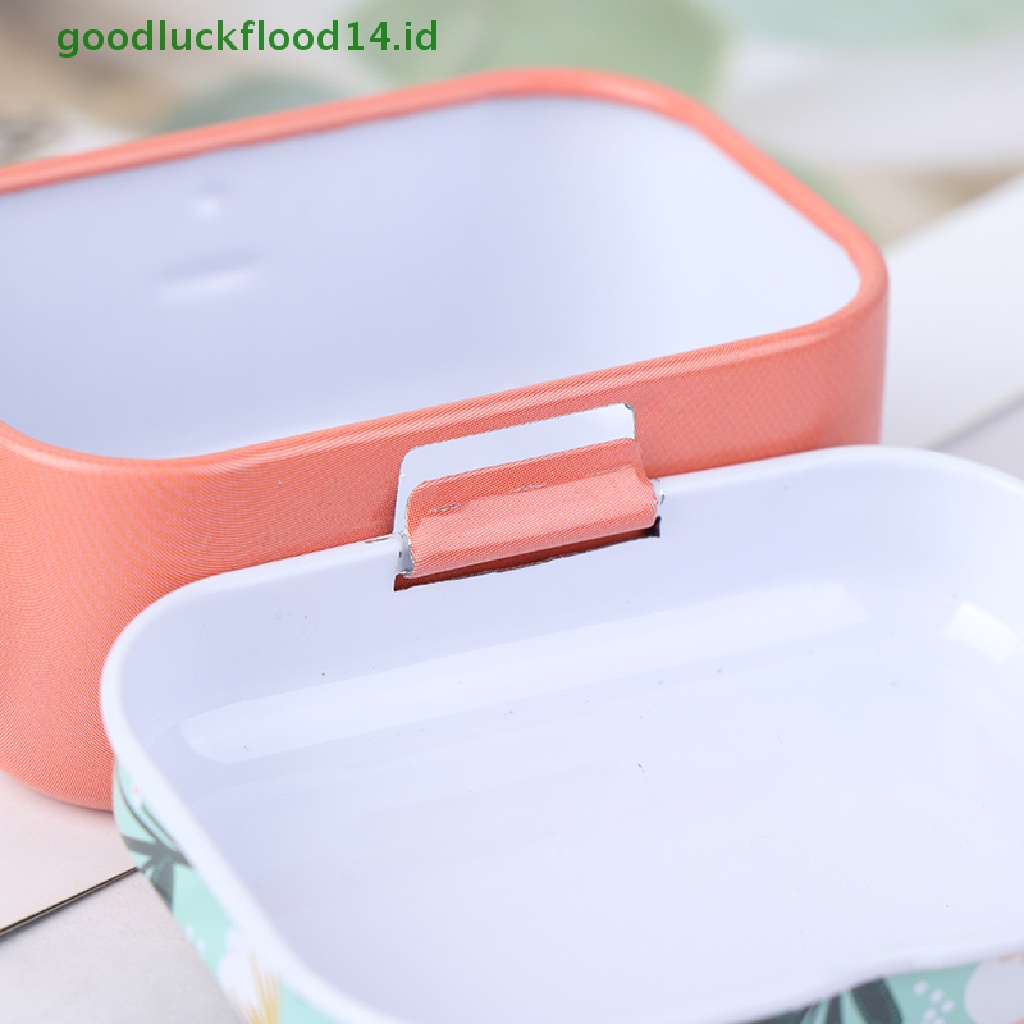 (GOOGFOUR) Kotak Kaleng Penyimpanan Koin / Perhiasan Motif Bunga Mini