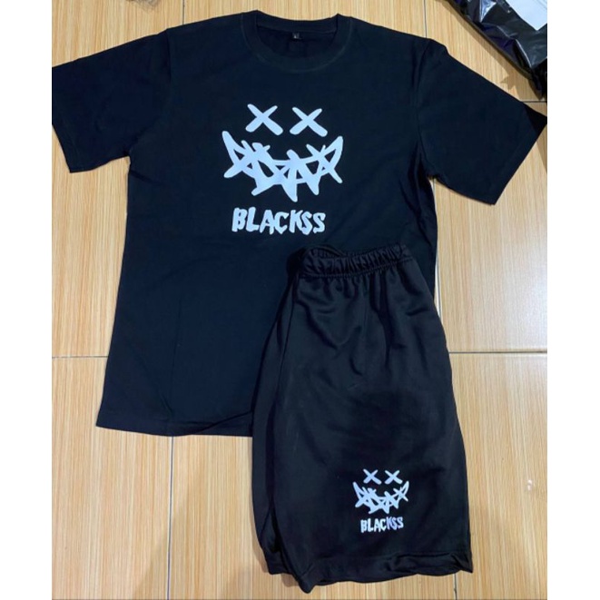 Clothing May - 1 Set Blackss 1 Set One Set Oneset Satu Pasang Satu Setel Fashion Sepasang Kaos Koas Set Boxer Distro Kekinin T Shirt Tshirt T-Shirt Premium Murah Unisex Sablon Dtf Murah Celana Pria Pendek Tali Kolor Bokser