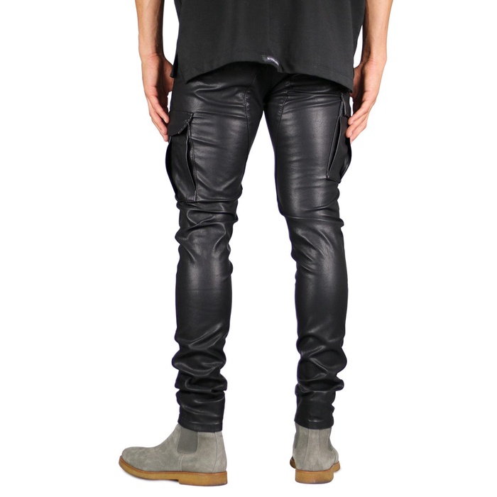 Hyperdenim Black Leather Cargo Pant 100% Original