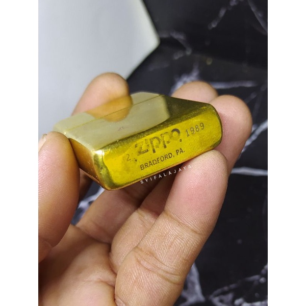korek zippo commemorative brass vintage 1989