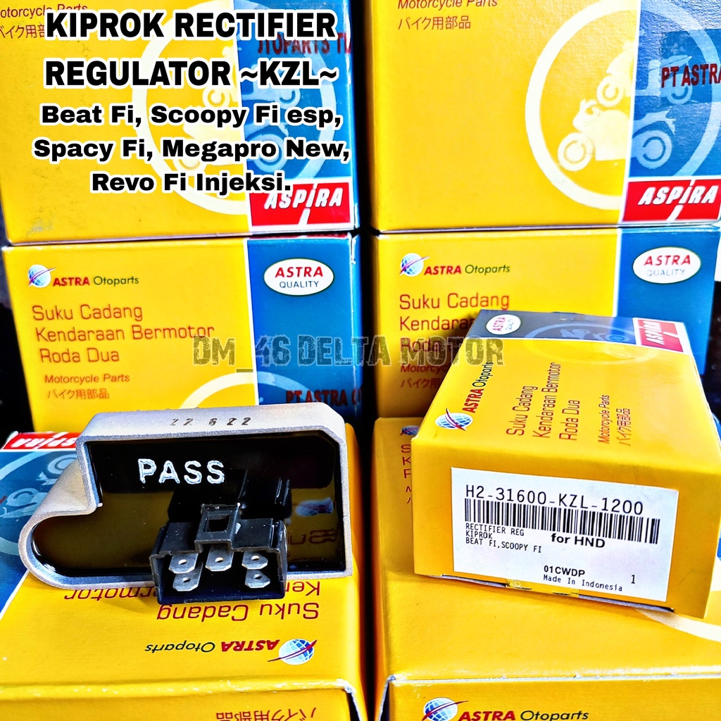 KIPROK RECTIFIER REGULATOR BEAT FI SCOOPY FI ESP SPACY FI MEGAPRO NEW REVO FI ASPIRA H2-31600-KZL-1200