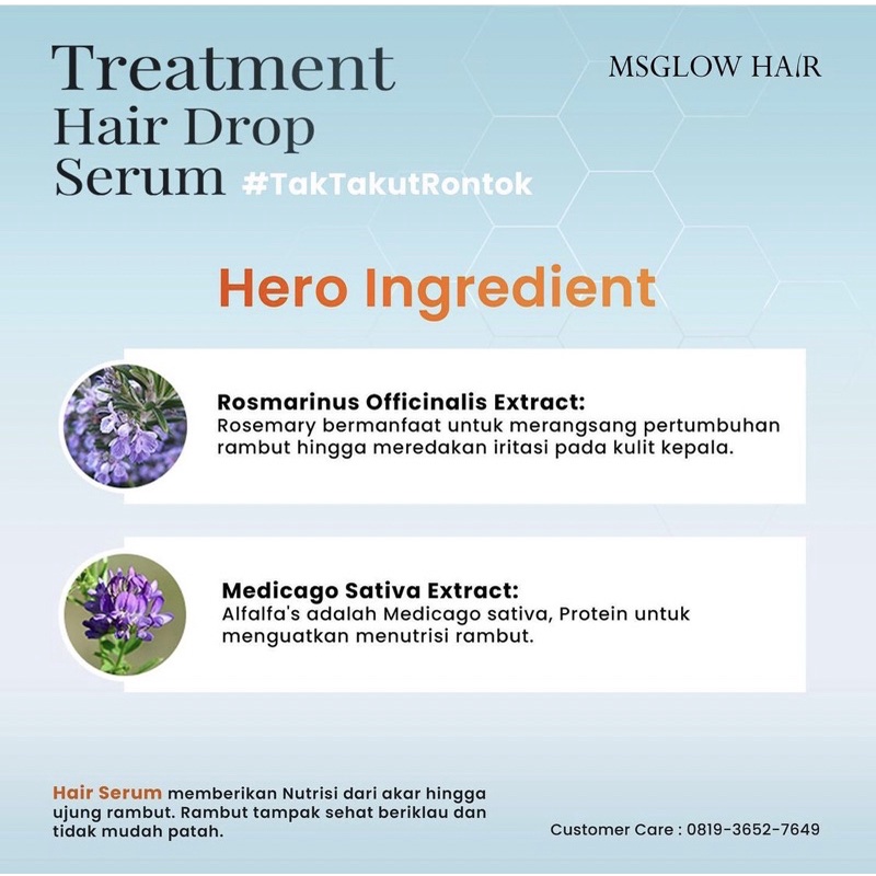 PROMO PAKET HAIR DROP SERUM + NUTRITION SMOOTH MSGLOW