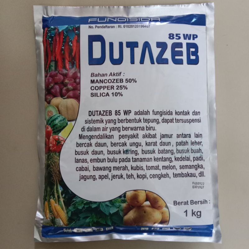 Fungisida Kontak sistemik DUTAZEB 85WP Pengendali Jamur. Berat 1kg