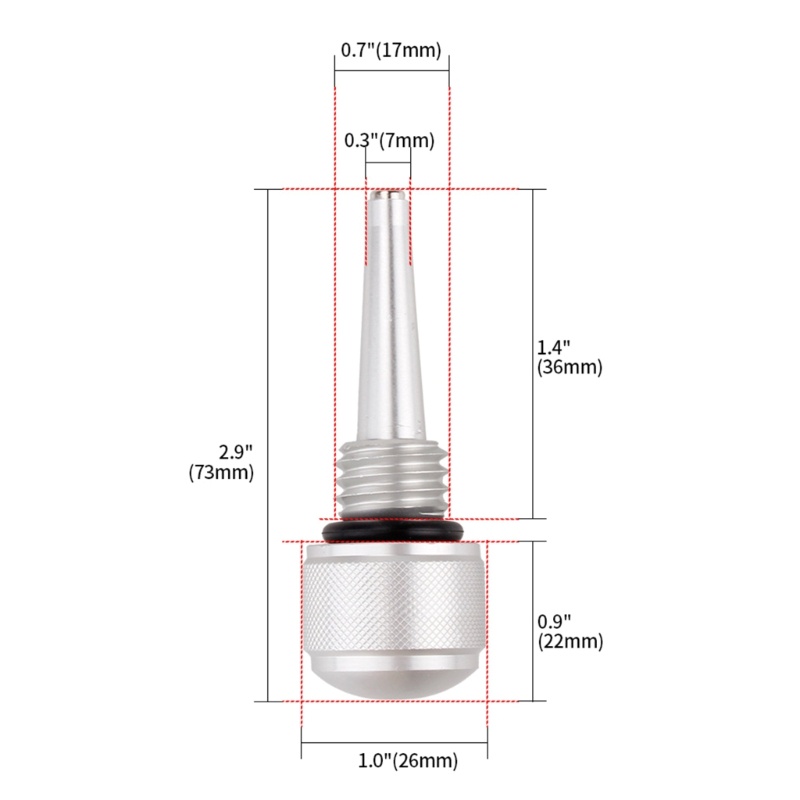 Stik Dipstick Oli Ujung Magnetik Dengan O-Ring