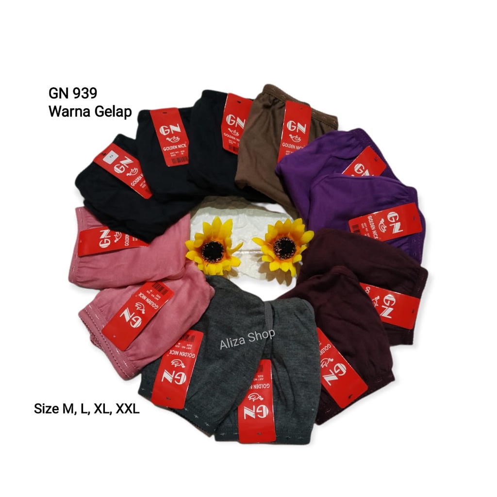 6pcs CD Wanita Murah Golden Nick 937 1/2 Lusin Size M -XXL Celana Dalam