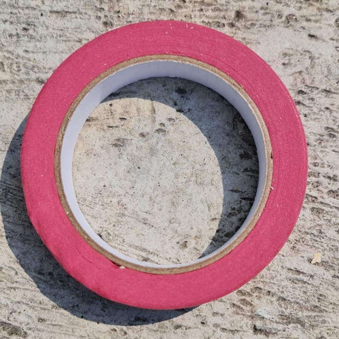 

masking tape lem kertas washi tape kualitas diatas 3m panjang 55 meter - Merah Muda