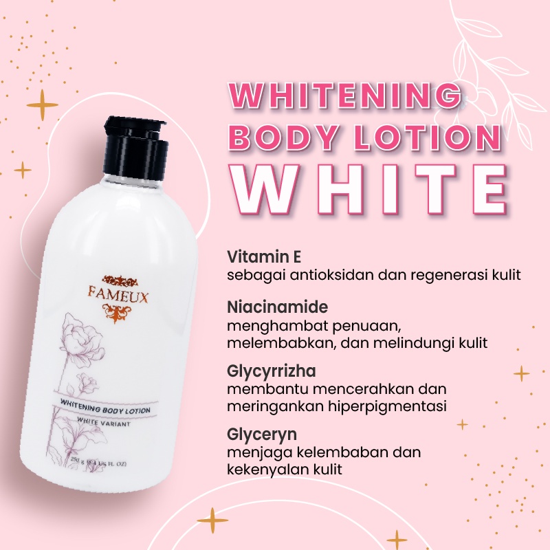FAMEUX Whitening Body Lotion - Body Cream - Lotion Goat Milk Pomegranate Pink White 250gr