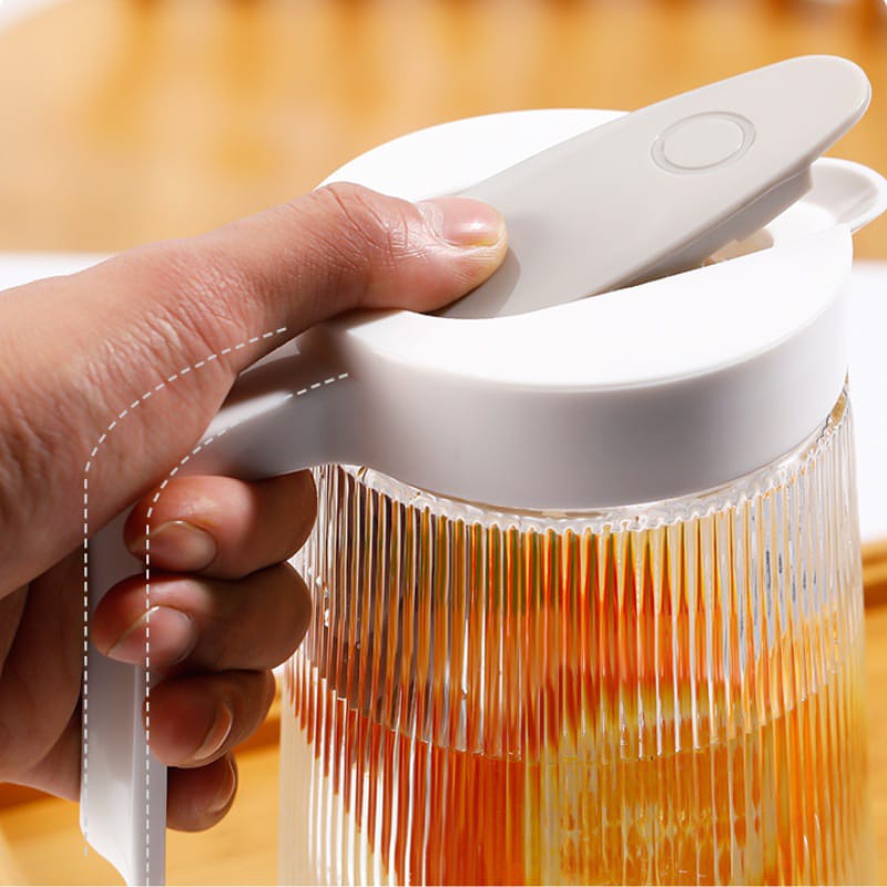 DISKON BL-3 Teko Set Gelas Tebal Tempat Minum 1 Pitcher &amp; 4pcs Gelas Import Bpa Free Teko Air Panas Dan Dingin set dengan Cangkir Teko plastik Air minum Jug 1,5 Liter Besar Sutera99