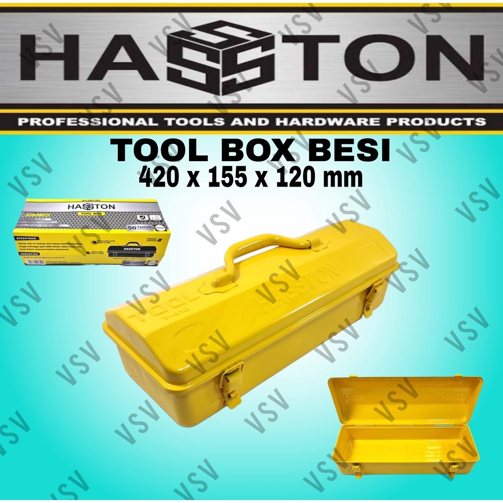HASSTON Tool Box Besi 1susun Kotak Perkakas Y-410 ToolBox 420x155x120mm