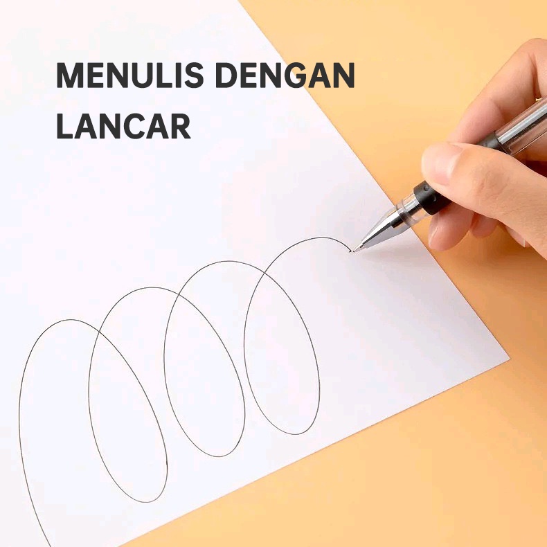 Pulpen Hitam 0.5mm/Pen Gel Mini/Pena Jel Kepala Mata Jarum/Pulpen Internasional Balpoin Murah-1