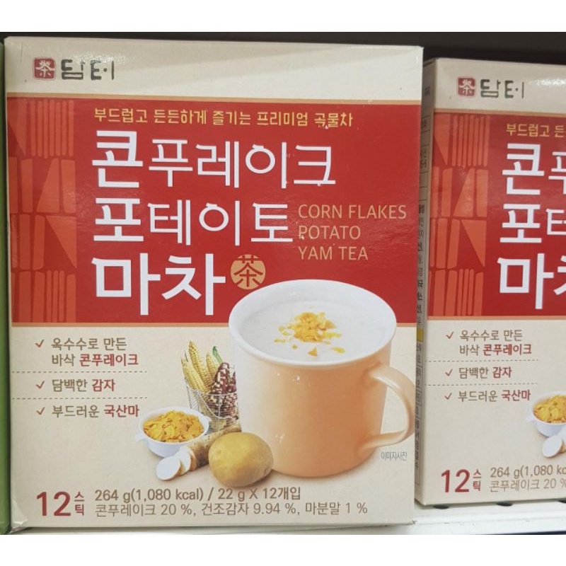 

damtuh Korea minuman corn flakes potato yam tea