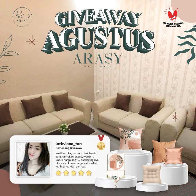 ARASY-Sarung Bantal Sofa SUEDE 40 x 40  LEMBUT
