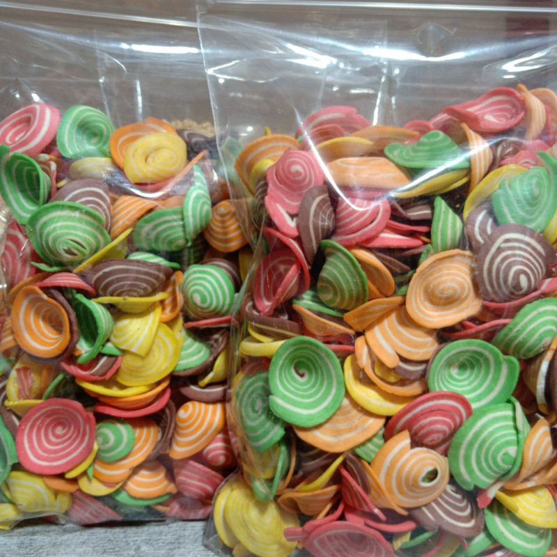 

KUPING GAJAH MINI MIX WARNA RASA MANIS 500Gram