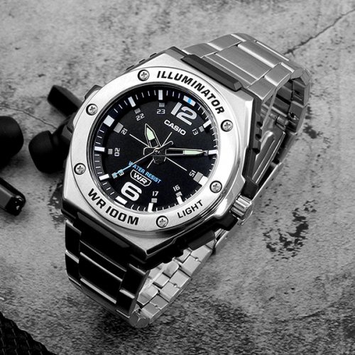 [ PROMO ] Jam Tangan Pria Casio MWA-100HD-1AVDF / MWA100HD-1A Analog Stainless Steel Strap Garansi R