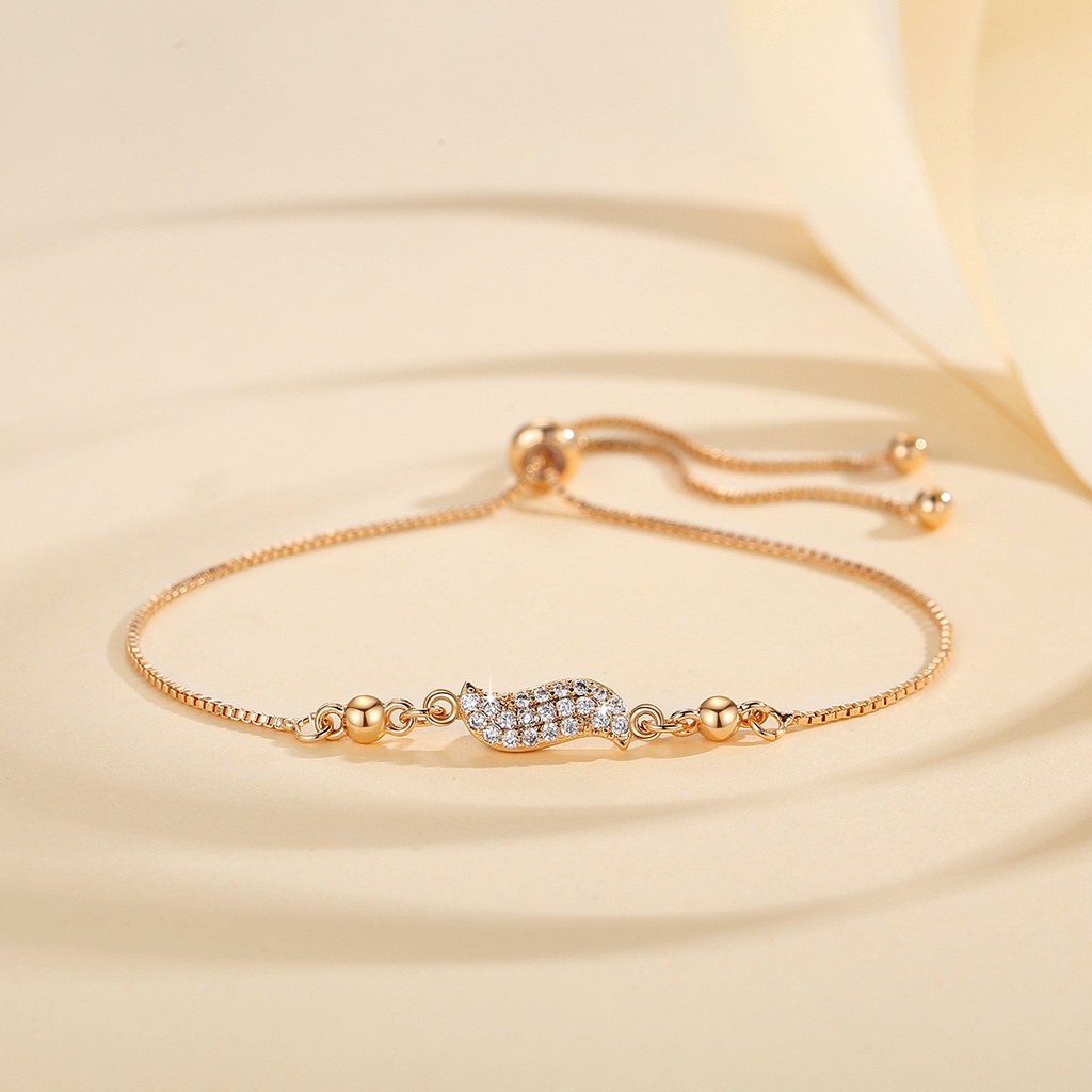 Y757 【Barang spot】Gelang Serut kristal Korean Style Gelang Titanium Wanita Anti Karat Bracelet Perhiasan Fashion