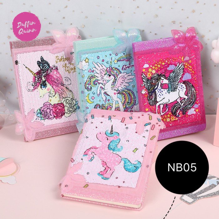 

Notebook unicorn buku tulis agenda diary sequin NB05