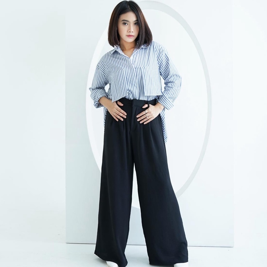 CELANA PANJANG AIRFLOW PAPER - Celana Kulot Wanita Bahan Airflow | Celana Kulot Crinkle Korean Style