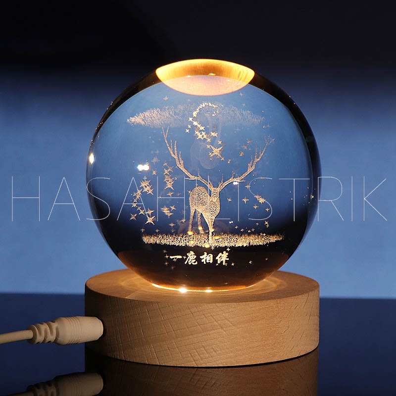 lampu buat kamar tidur Lampu Hias LED lampu hias kamar tidur Hadiah spesial lampu malam bulan bola kristal