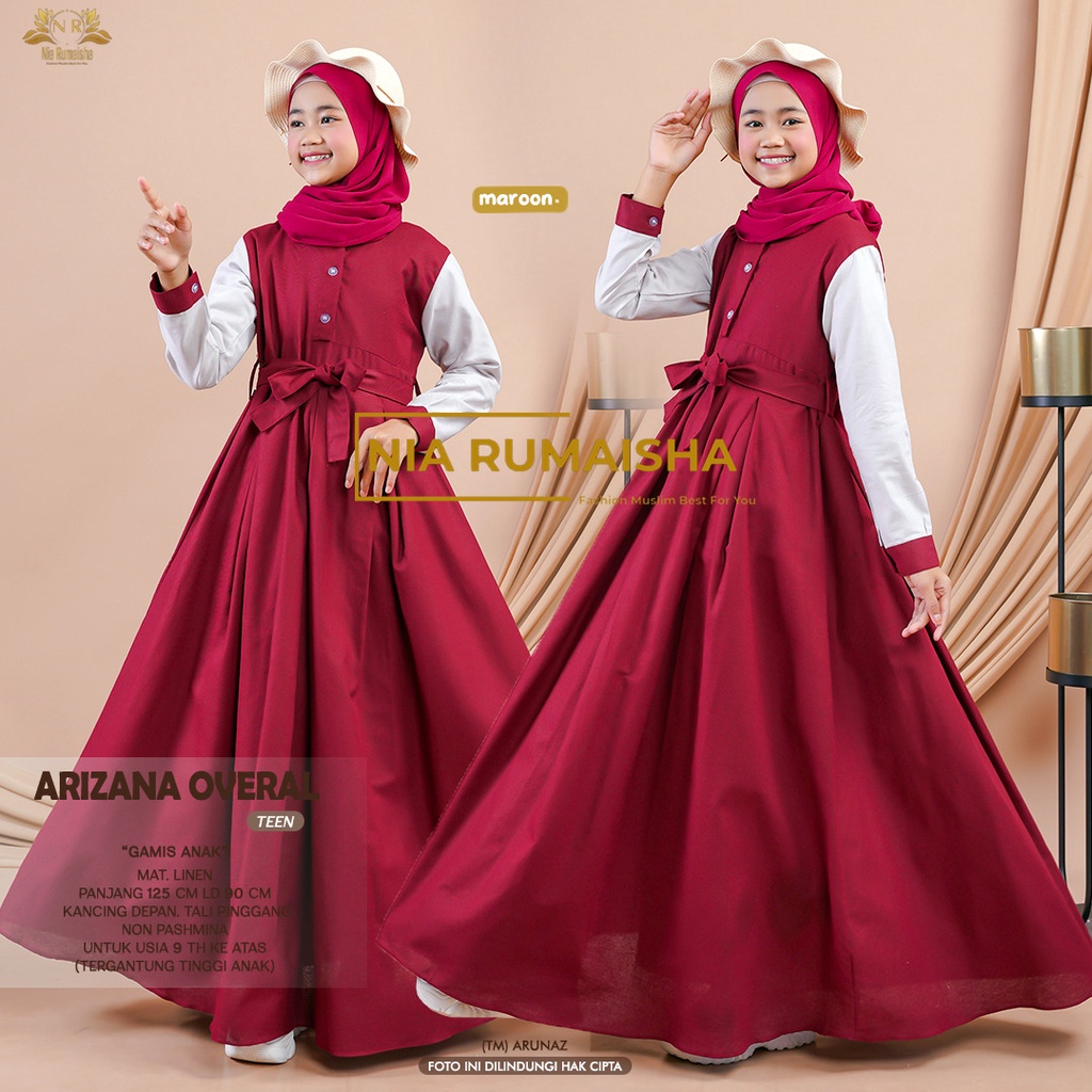 Arizana Overal Anaka Gamis Muslim Dress Original Produk By Nia Rumaisha Orinaura