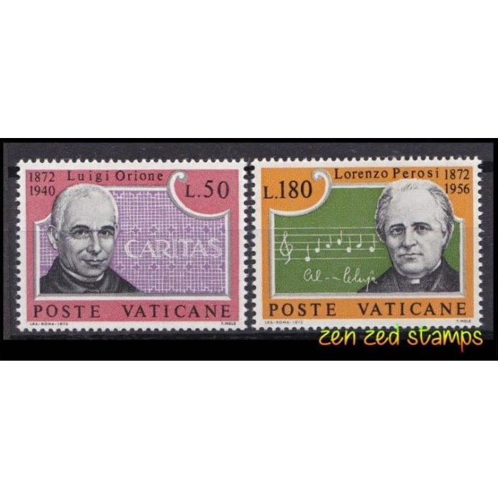 

0411 Perangko Vatican City 1972 Musician 2v Mnh