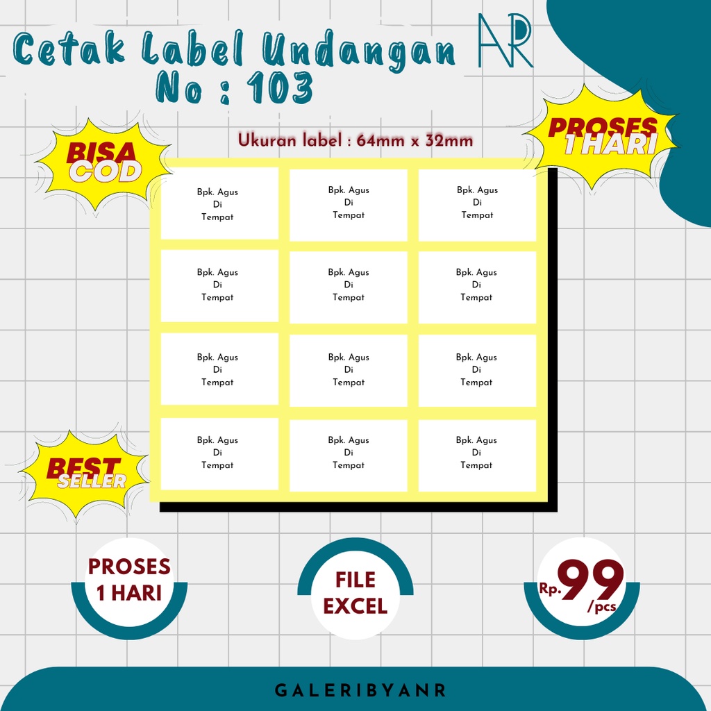 

CETAK STIKER LABEL UNDANGAN 103 | STIKER LABEL UNDANGAN | STIKER NAMA TAMU UNDANGAN NO 103 | BISA UNTUK NAMA MATA PELAJARAN ANAK