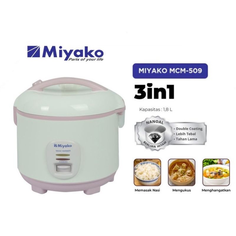 MAGIC COM / RICE COOKER MIYAKO MCM509TS / MCM 509 TS / MCM-509 TS [1,8 LITER]