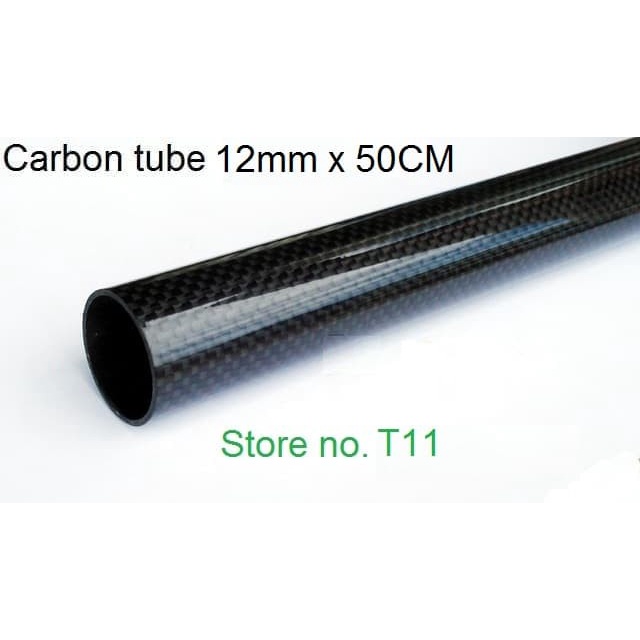 PIPA KARBON 50CM 500MM 12MM * 10MM CARBON FIBER TUBE RC DRONE