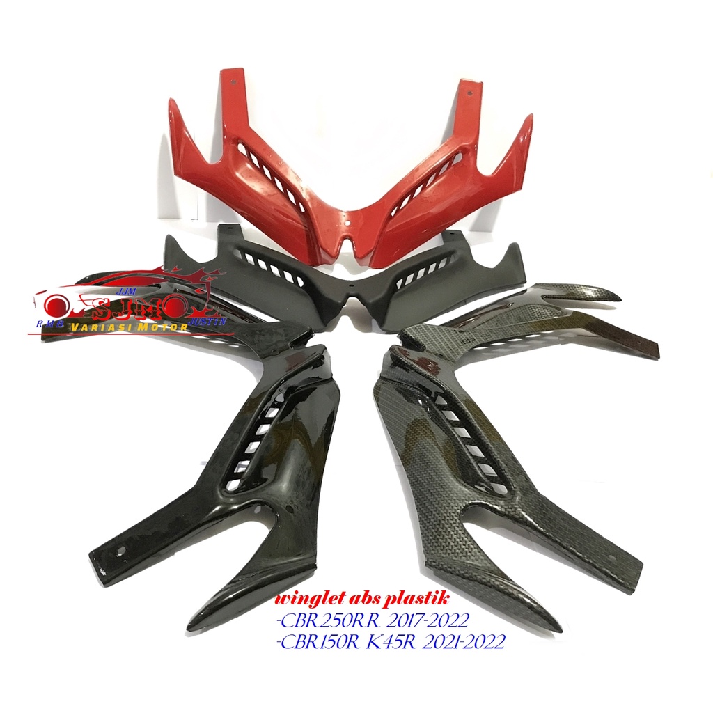 WINGLET KEVLAR KARBON FORGED CBR 250RR-CBR 150R K45R TAHUN 2021-2022 WINGLET HONDA CBR250RR- CBR150R NEW K45R 21-22 WINGLET KARBON KEVLAR FORGED BAHAN FIBER