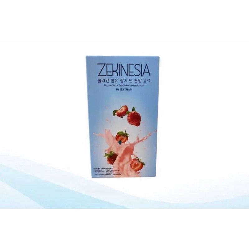 ZEKINESIA MINUMAN KOLAGEN RASA STRAWBERRY KROMOSOM KOREA JESTHAM WHITENING COLLAGEN DRINK BY JESTHAM ZEKINESIA