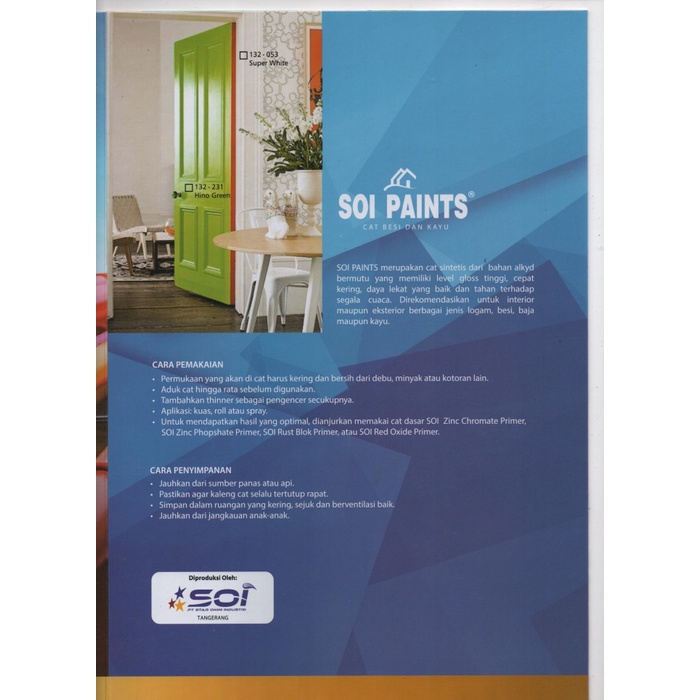 SOI Paints Cat Besi &amp; Kayu 540 BLACK DOFF 0,8kg