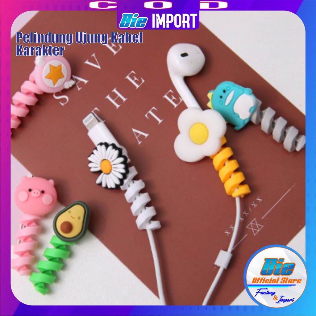 Pelindung Ujung Kabel Spiral  Karakter Lucu Korean Style Impor