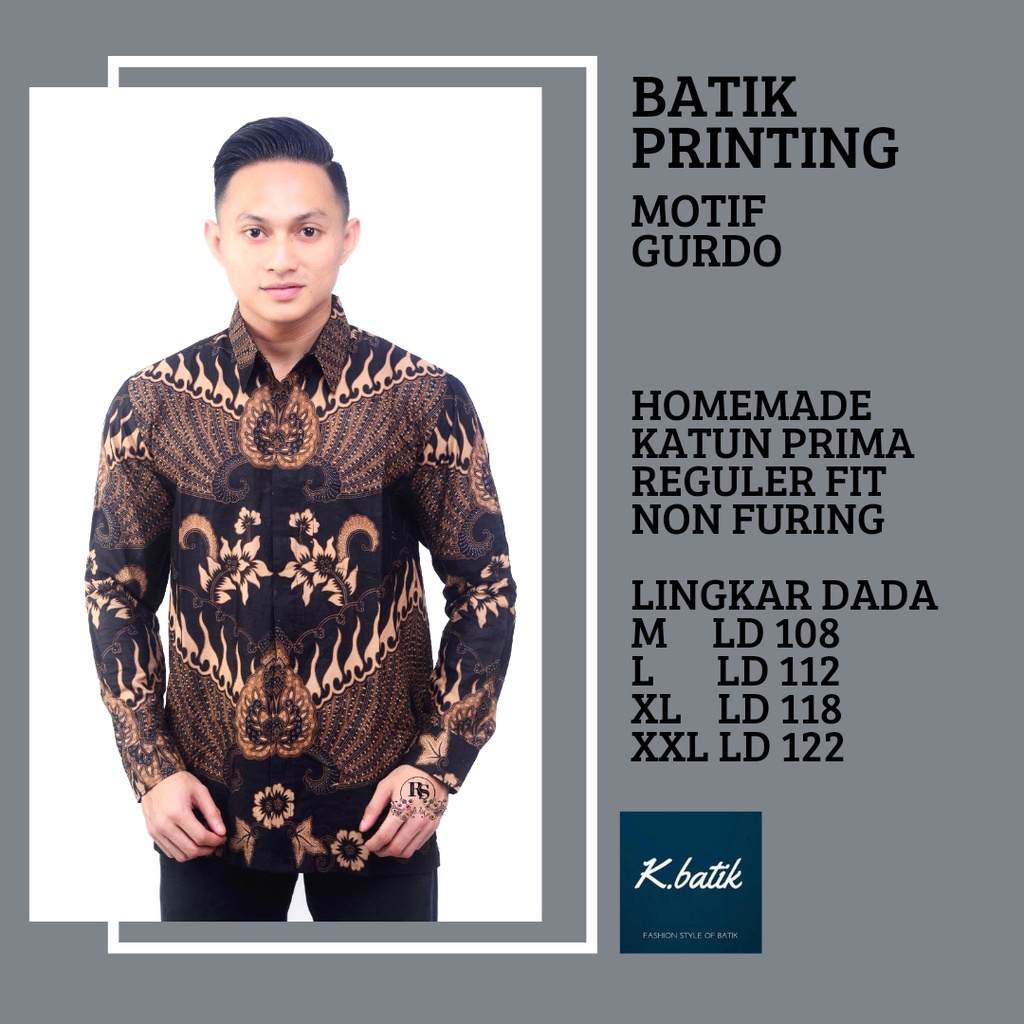 KEMEJA BATIK PRIA LENGAN PANJANG MOTIF GARUDA HITAM BATIK MODERN BATIK SERAGAMAN KANTORAN BATIK PEKALONGAN BATIK KATUN