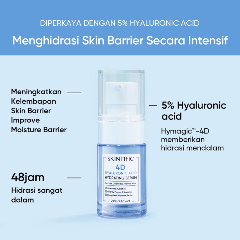 (GOSEND/COD) SKINTIFIC 4D PURE HYALURONIC ACID SERUM HYDRATING BARRIER MOISTURIZER GLOWING CERAMIDE