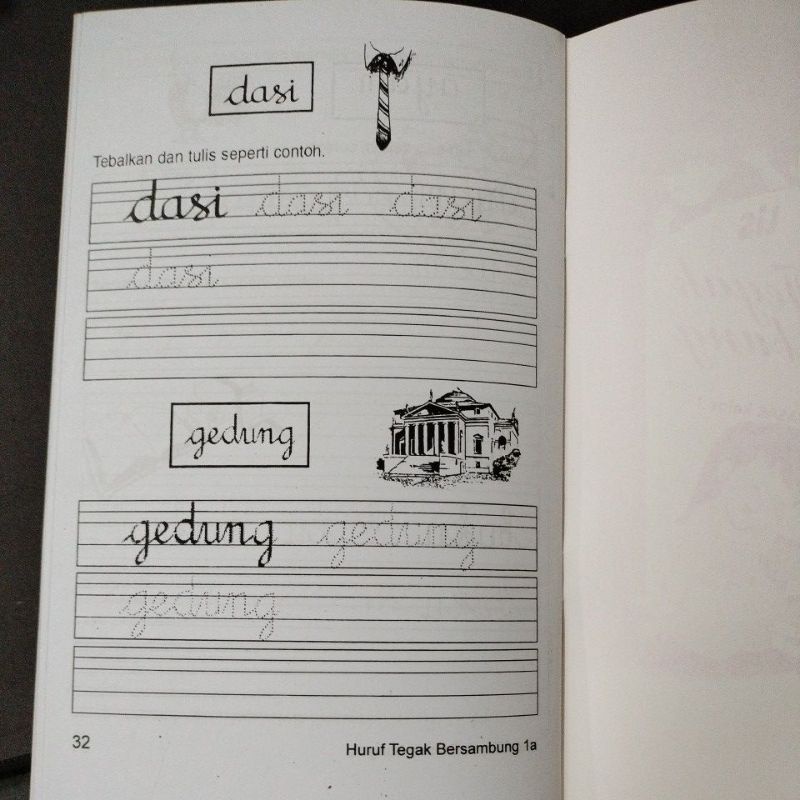 buku belajar menulis huruf tegak bersambung 1a&amp; 1b (15x24cm)