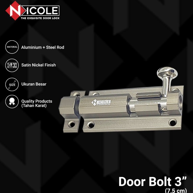 Jual Grendel Slot Besar Pintu Bulat Segi Jumbo Door Bolt Sn Nicole Inches Door Bolt Slot