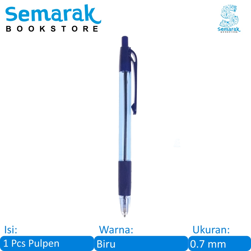 

Standard P5 Retractable Ballpoint Pen Pulpen Cetek Oil Gel Grip Karet 0.7 - Biru