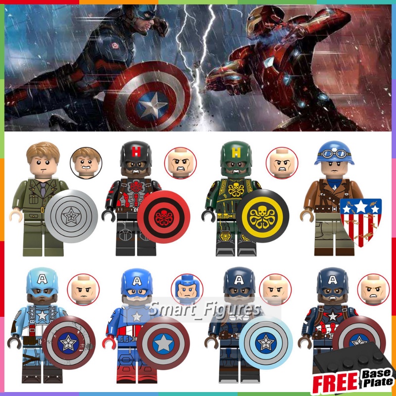 X0236 Mainan Action Figure Mini Model Avengers Captain America / Hydra / Marvel Untuk Hadiah