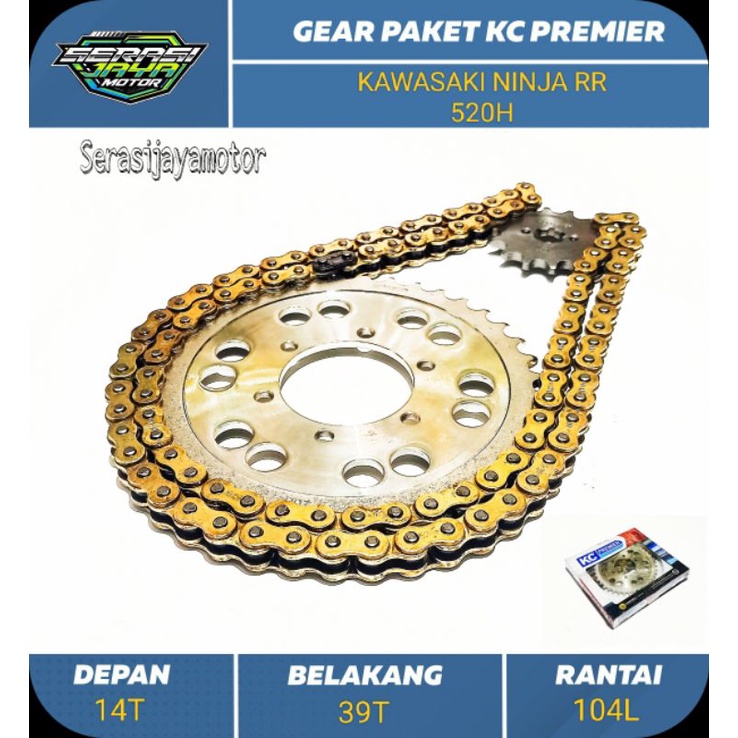KCP GIR GEAR PAKET NINJA RR (520H/39T/14T/104L) / KC PREMIER GIR SET NINJA RR (520H-39T-14T-104L)