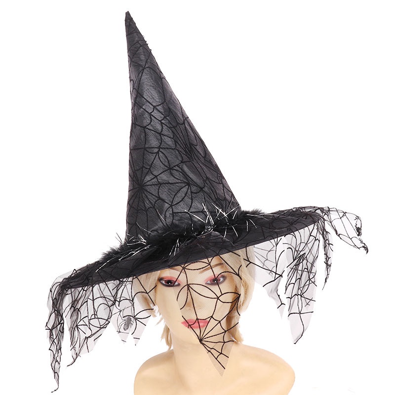 Topi Penyihir Bahan mesh Untuk Halloween