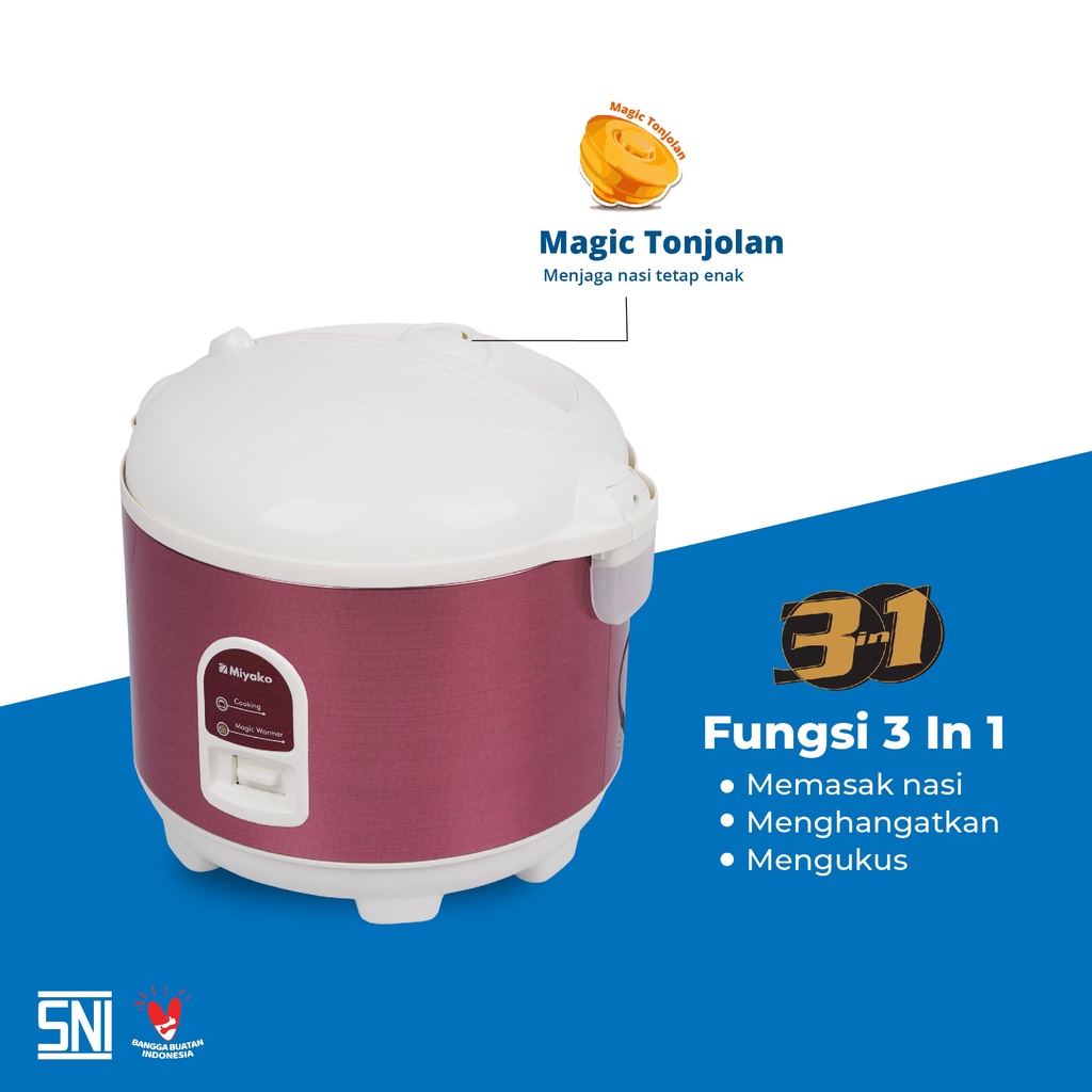 Magic com / rice cooker Miyako 528 1,8 liter tanggung murah bagus garansi 1 tahun