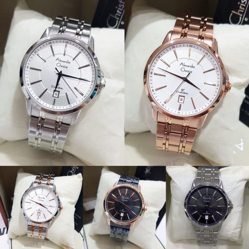 Alexandre Christie / Alexander AC 8636 MD Jam Tangan Pria Wanita CoupleOriginal Diameter 4,1 cm Gara