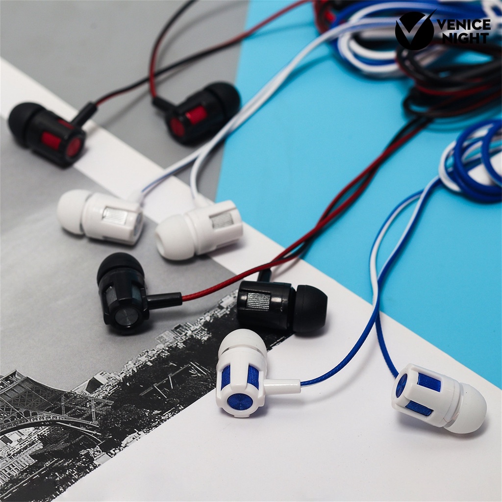 (VNEP) (Berkabel) Headset Earphone Kabel Stereo Surround Electroplated Dengan Mic + Jack 3.5mm