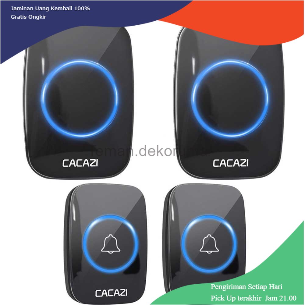 TD - BAL CACAZI Bel Pintu Wireless Waterproof 2 Transmitter 2 Receiver - A10BB