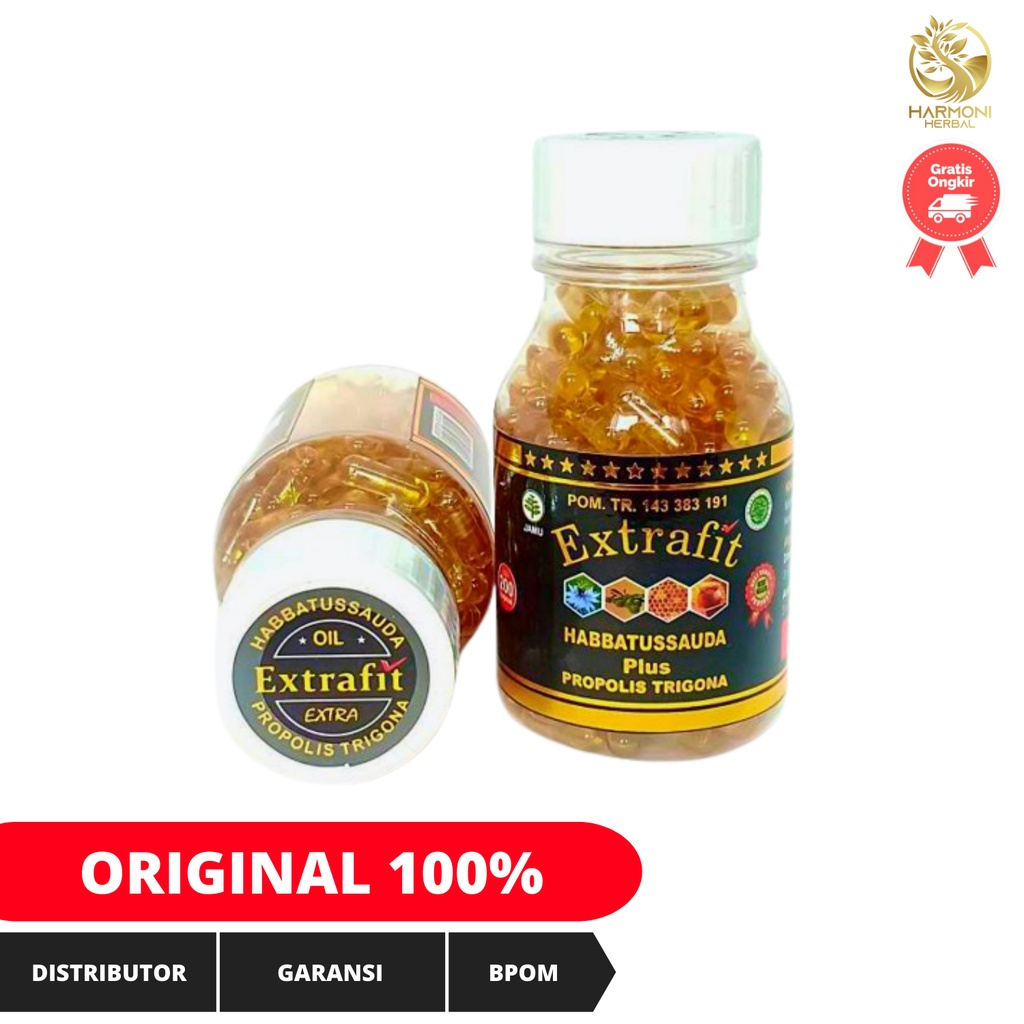 Kapsul Minyak Habbatussaudah Extrafit Plus Propolis Trigona isi 200 Habatusauda Ekstrafit