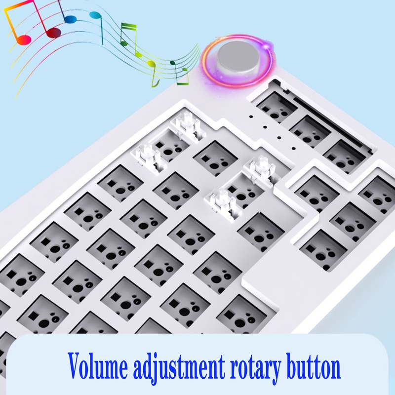 Feker Alice80 Ergonomics Wireless 3mode Hot Swap Keyboard Mekanik RGB South Face Light Knob Switch Keycap Kit