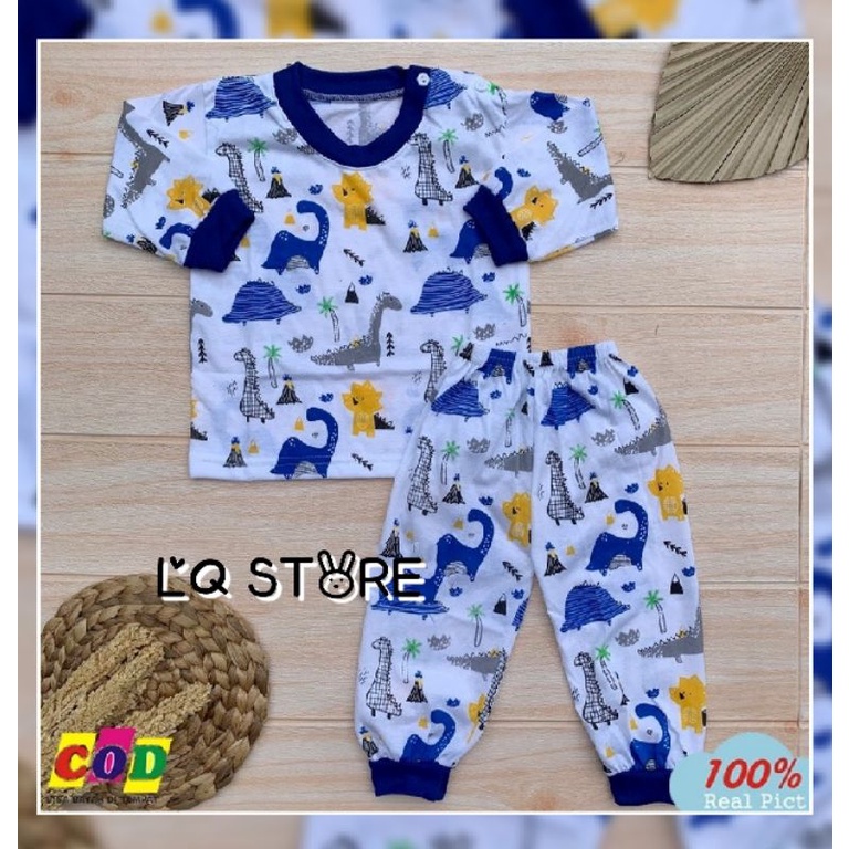 Setelan piyama laki laki motif dino