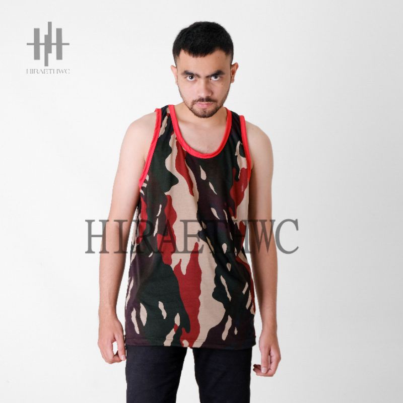 Singlet Loreng Pria Singlet Loreng Kopasus Singlet Loreng army Katun Murah Terbaik